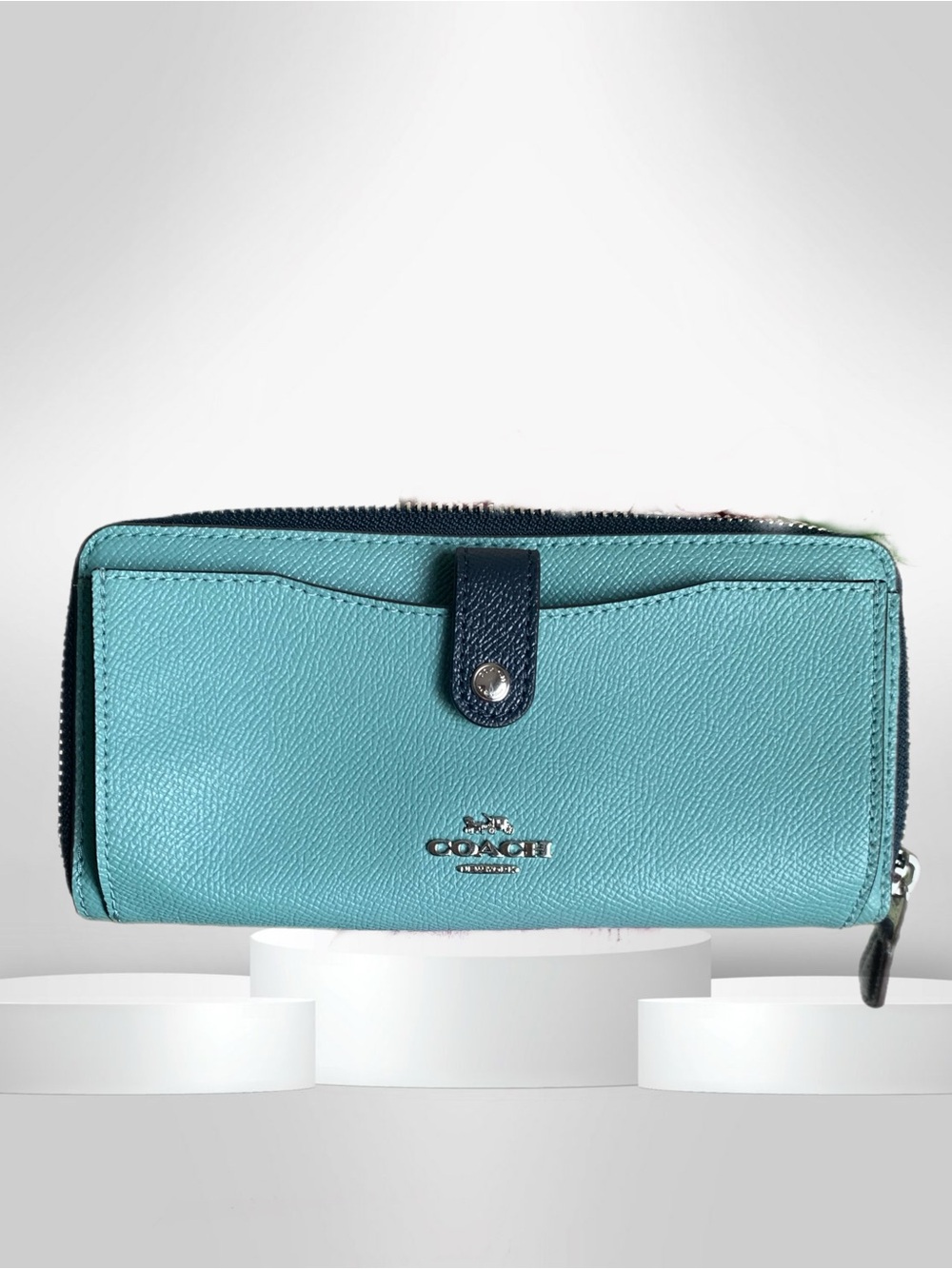 COACH Color block multi-function Wallet | Product #F29940 | Blue / Orange